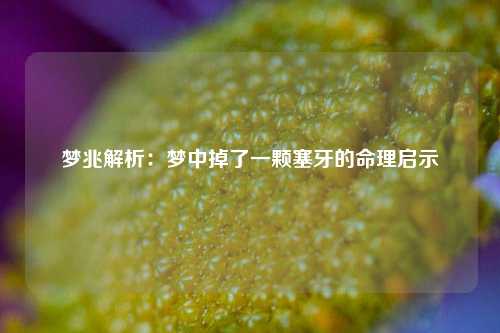 梦兆解析:梦中掉了一颗塞牙的命理启示